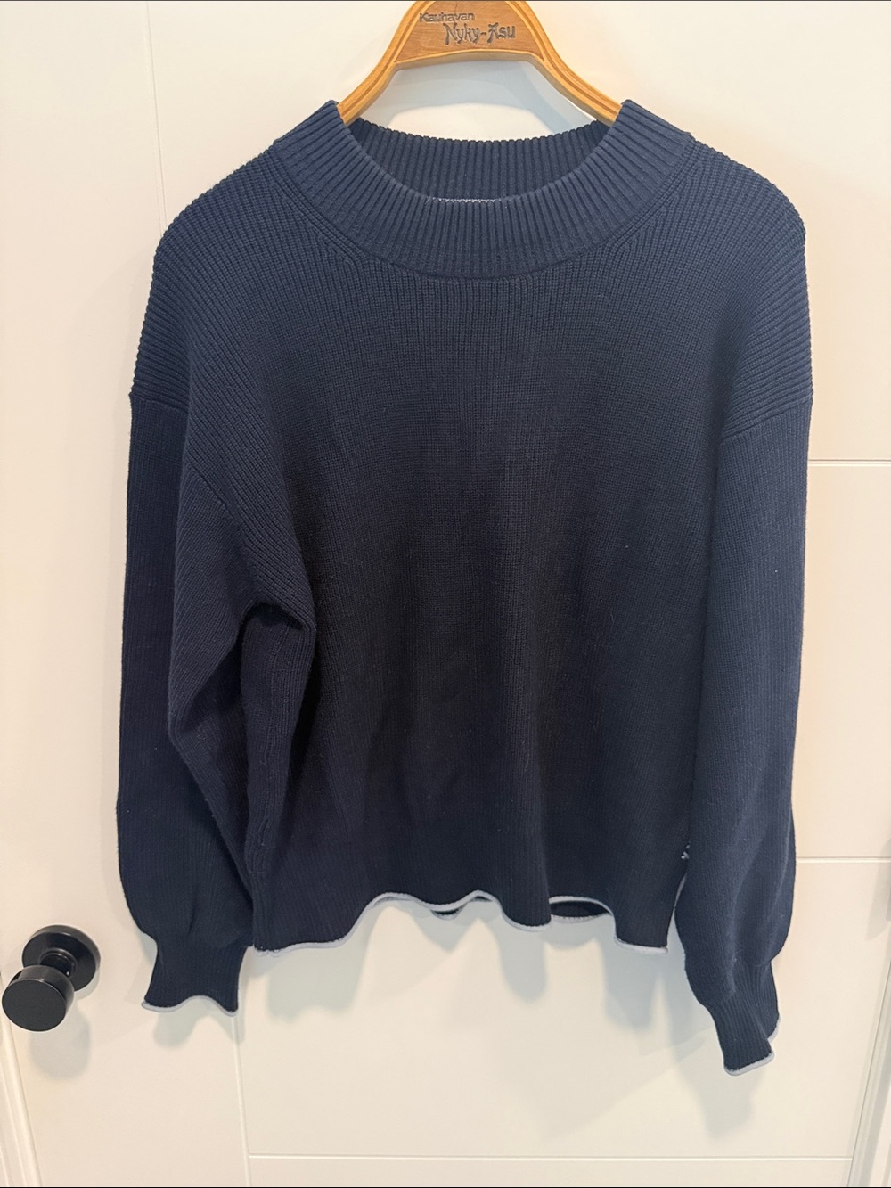 Scotch & Soda Navy Ribbed Crewneck Sweater